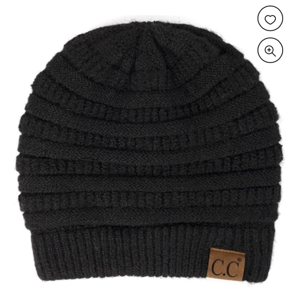 C.C Trendy Warm Chunky Soft Stretch Cable Knit Beanie Skully black